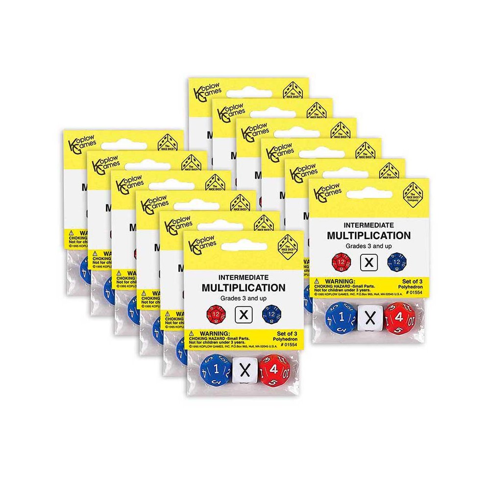 Intermediate Multiplication Dice, 3 Per Set, 12 Sets. Picture 2