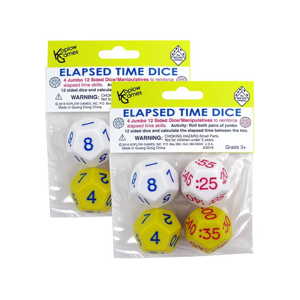 Elapsed Time Dice, 2 Pairs Per Pack, 2 Packs. Picture 2