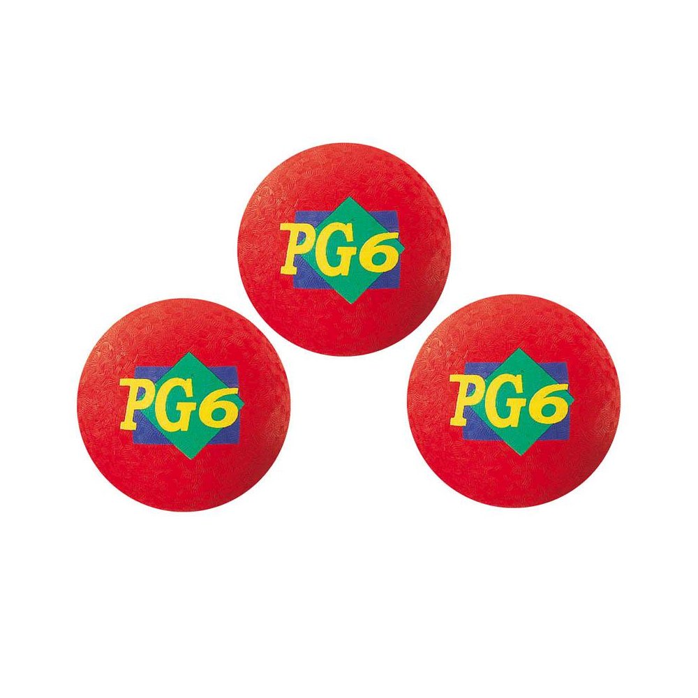 Playground Ball, 6-Inch, Red, Pack of 3. Picture 2