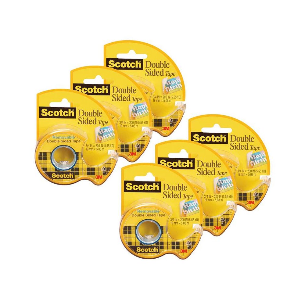 Removable Double Sided Tape, 3/4" x 200", 6 Rolls. Picture 2