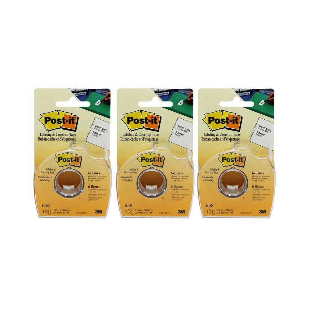 Labeling & Cover-up Tape, 1" x 700" Per Roll, 3 Rolls. Picture 2