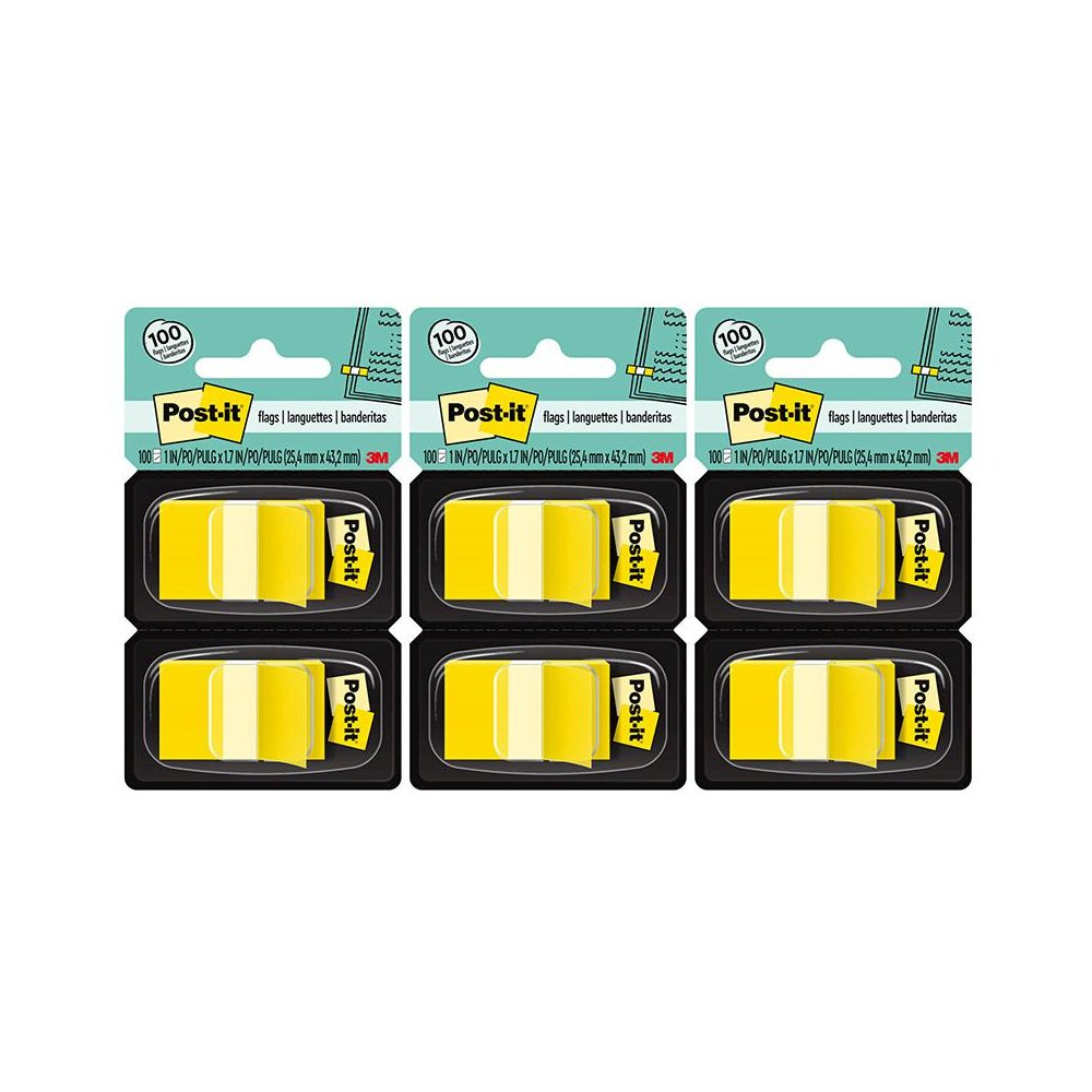 Flags - Yellow, 50/Dispenser, 2 Dispenser/Pack, 3 Packs. Picture 2