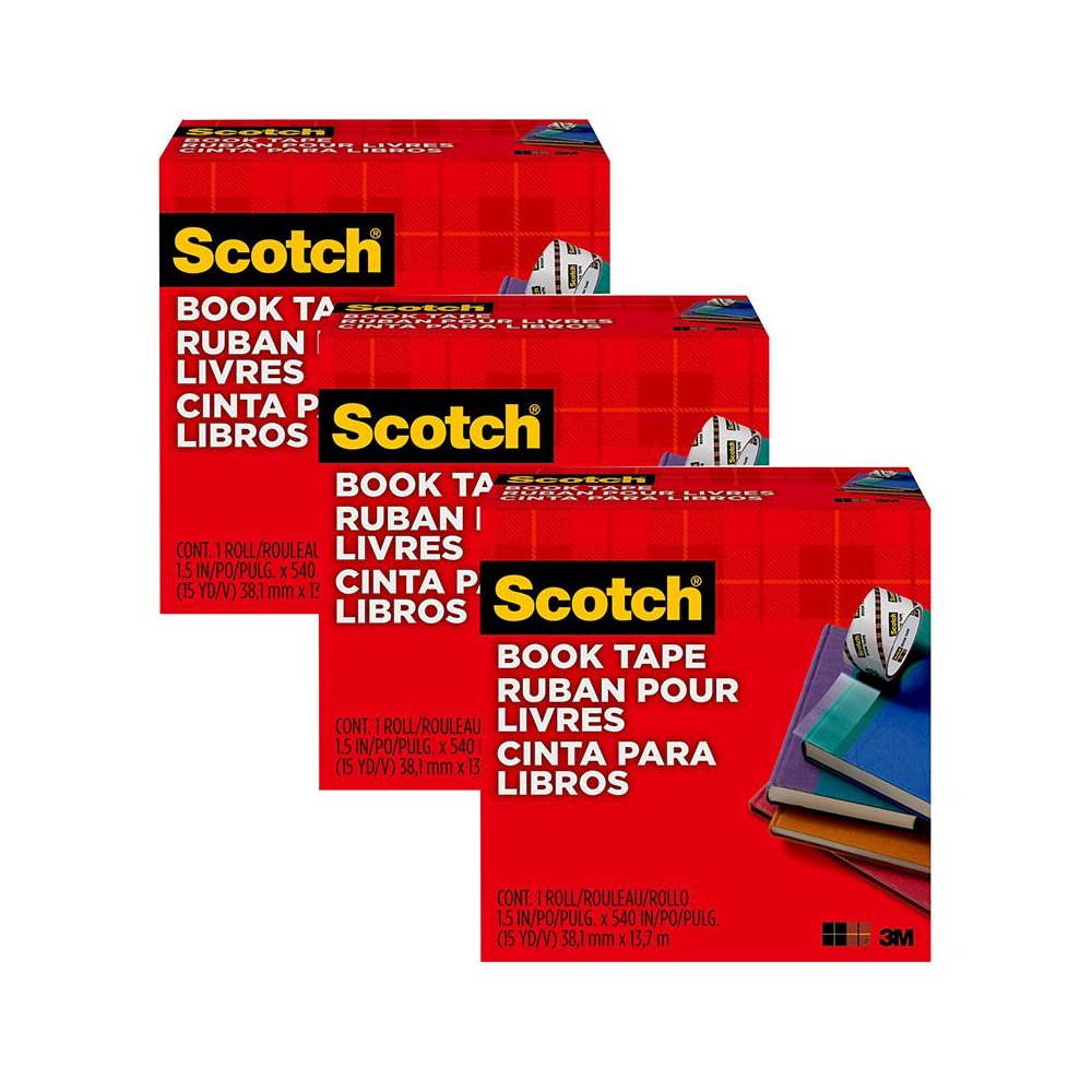 Book Tape, 1-1/2 in x 15 yd Per Rolls, 3 Rolls. Picture 2