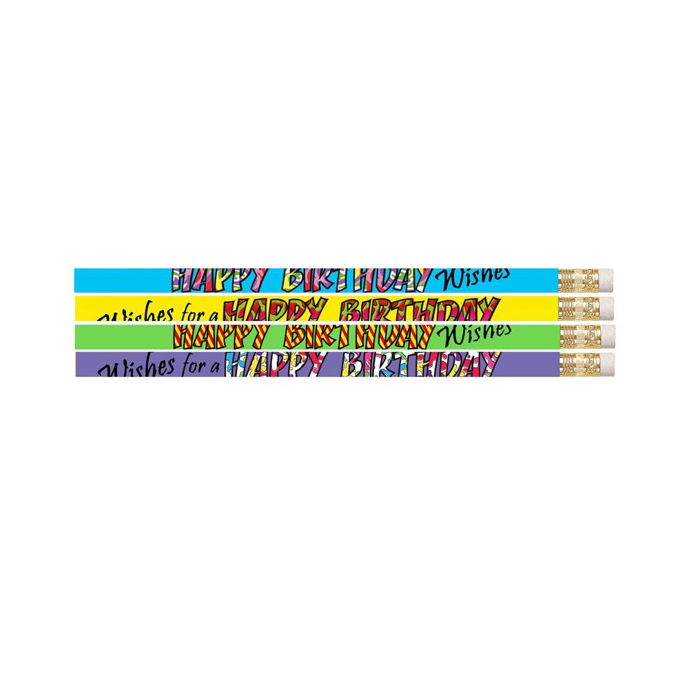 Happy Birthday Wishes Pencil, 12 Per Pack, 12 Packs. Picture 2