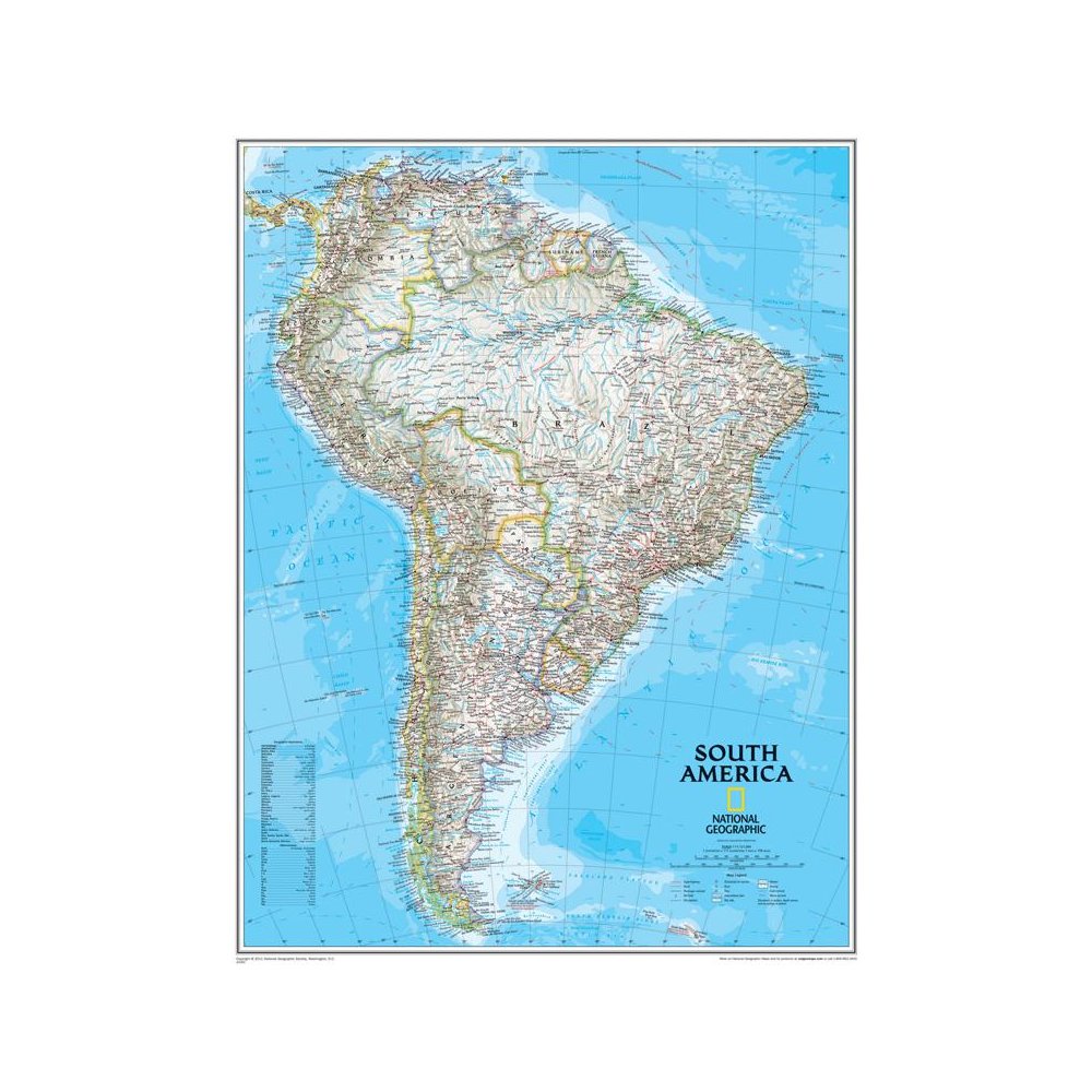 South America Wall Map, 24" Width, 30" Length. Picture 2