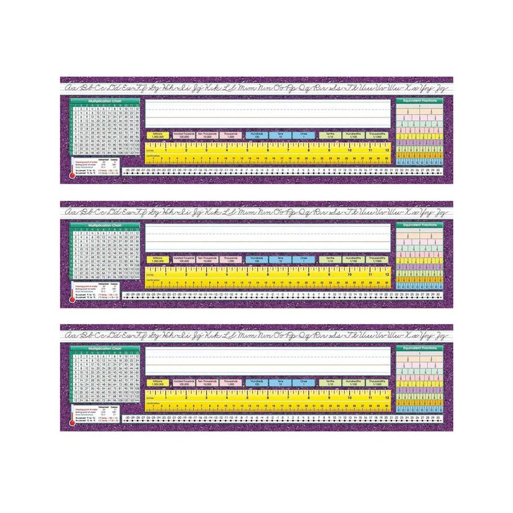 Traditional Cursive Intermediate Desk Plates, 19" x 5", 36 Per Pack, 3 Packs. Picture 2