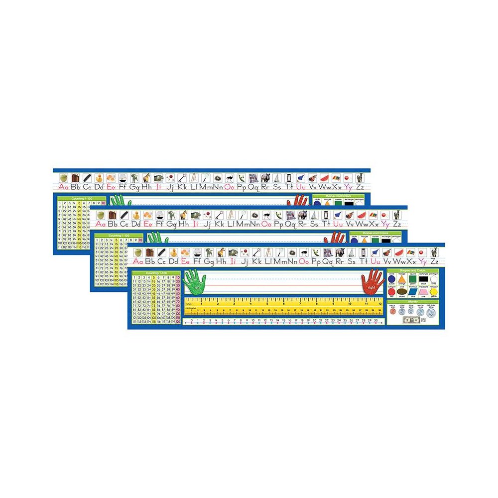 Primary Traditional Manuscript Counting 1-120 Desk Plates, 36 Per Pack, 3 Packs. Picture 2