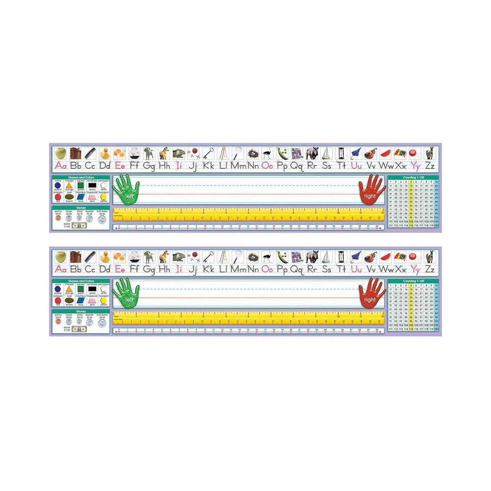 Adhesive Primary Traditional Manuscript Desk Plates, 36 Per Pack, 2 Packs. Picture 2