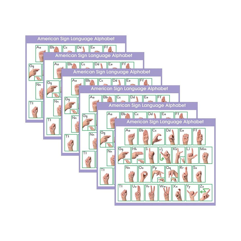 Adhesive ASL Alphabet Desk Prompts, 36 Per Pack, 6 Packs. Picture 2