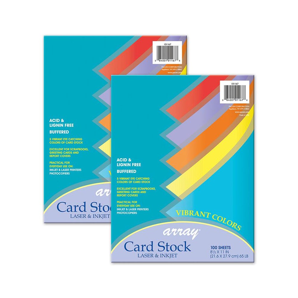 Vibrant Card Stock, 5 8-1/2" x 11", 100 Sheets Per Pack, 2 Packs. Picture 2