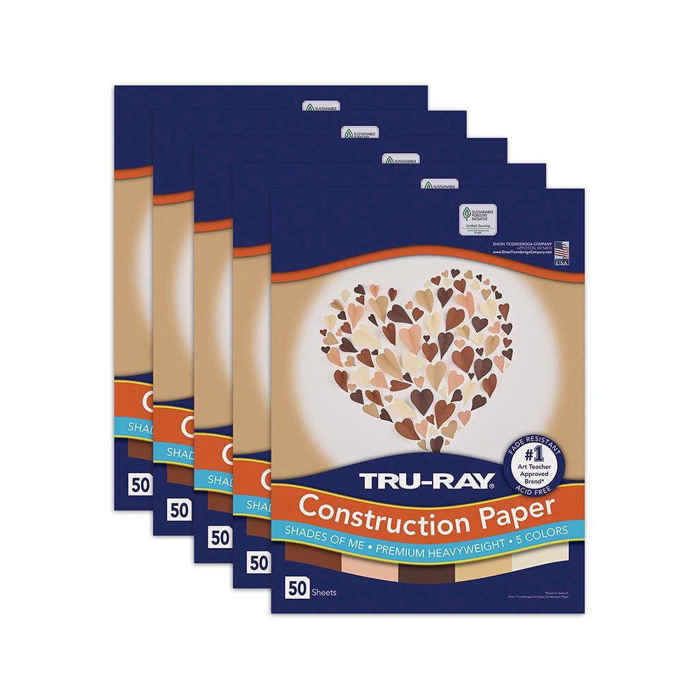 Construction Paper, Shades of Me Assortment, 50 Sheets Per Pack, 5 Packs. Picture 2