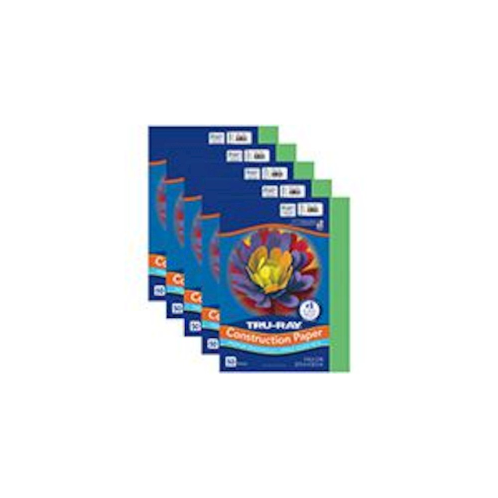 Construction Paper, Festive Green, 9" x 12", 50 Sheets Per Pack, 5 Packs. Picture 2