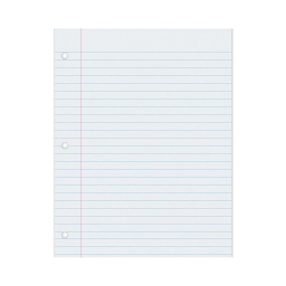 Composition Paper, White, 3-Hole Punched,500 Sheets Per Pack, 2 Packs. Picture 2