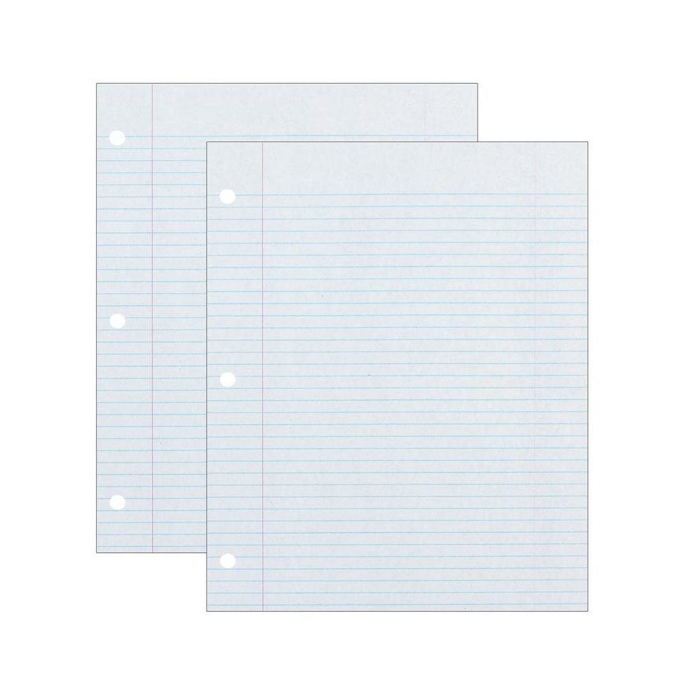 Recycled Filler Paper, White, 3-Hole Punched, 500 Sheets Per Pack, 2 Packs. Picture 2