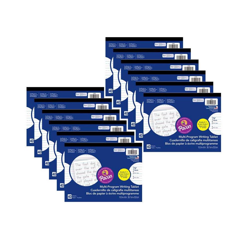 Multi-Program Handwriting Tablet, D'Nealian/Zaner-Bloser, 40 Sheets, Pack of 12. Picture 2