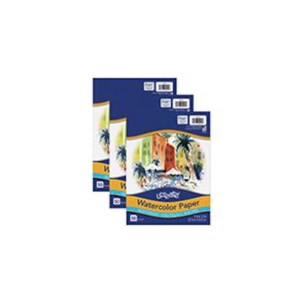 Watercolor Paper, White, 90lb., 9" x 12", 50 Sheets Per Pack, 3 Packs. Picture 2