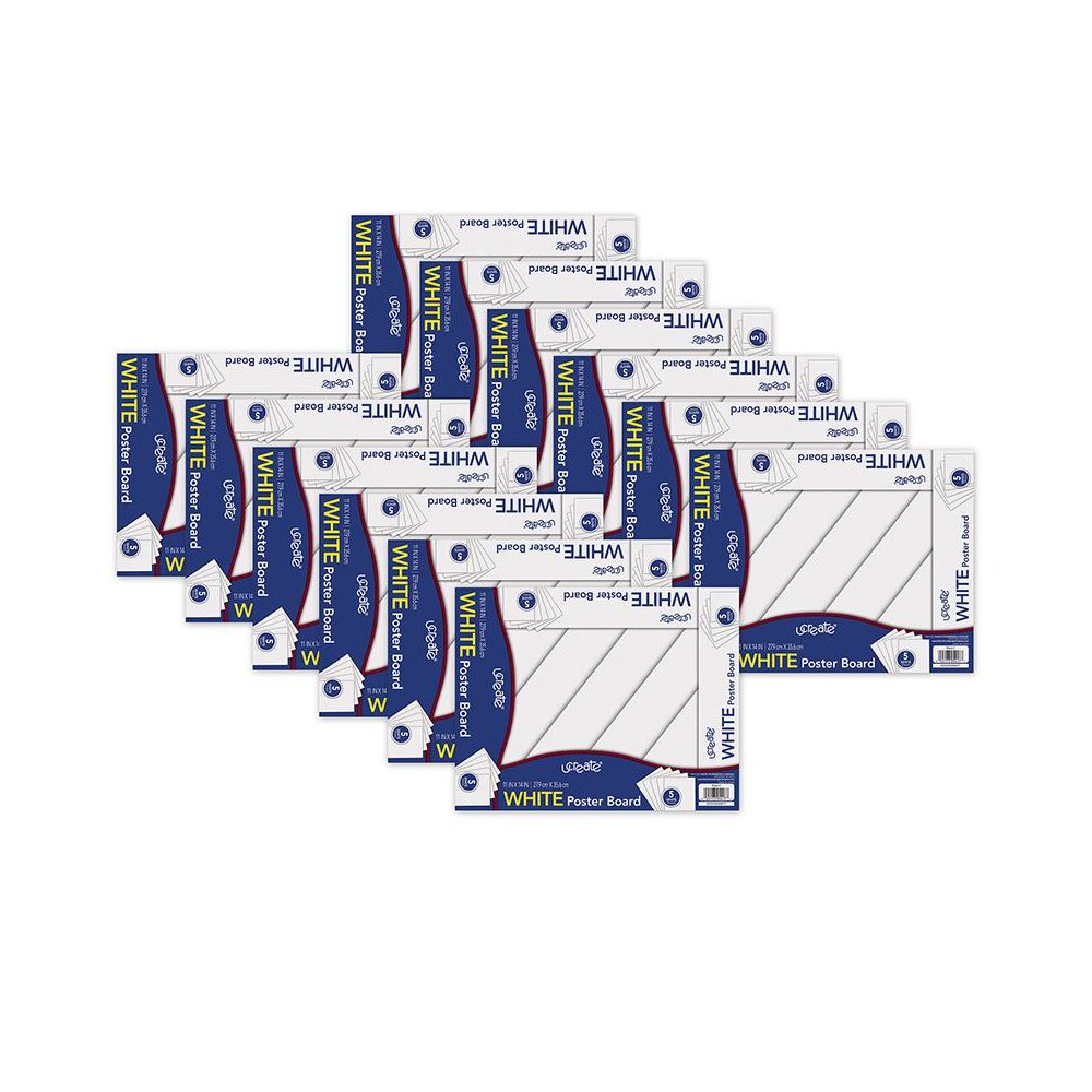 Poster Board, White, 11" x 14", 5 Sheets Per Pack, 12 Packs. Picture 2