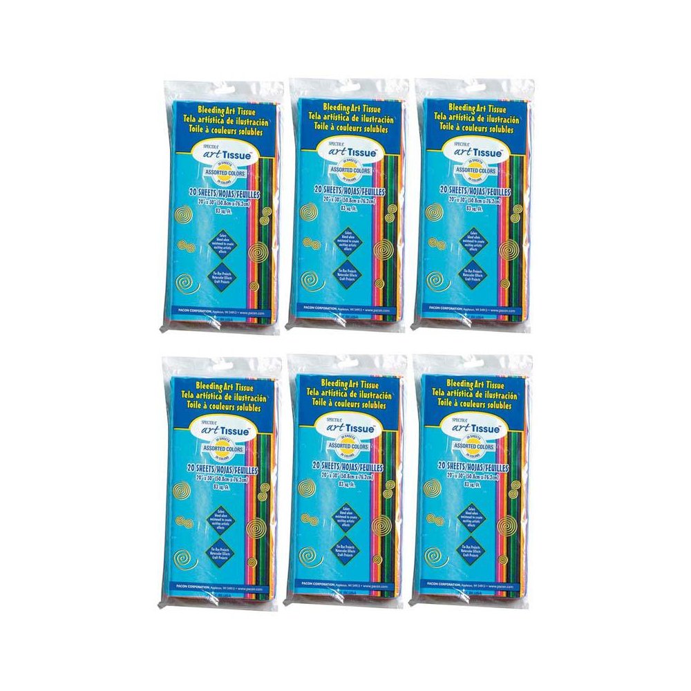 Deluxe Bleeding Art Tissue, 20 20" x 30", 20 Sheets Per Pack, 6 Packs. Picture 2