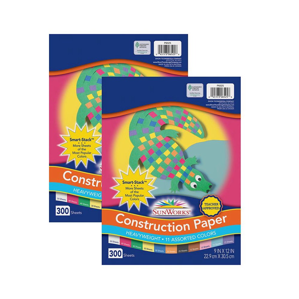 Construction Paper, 11 Assorted Colors, 9" x 12", 300 Sheets Per Pack, 2 Packs. Picture 2