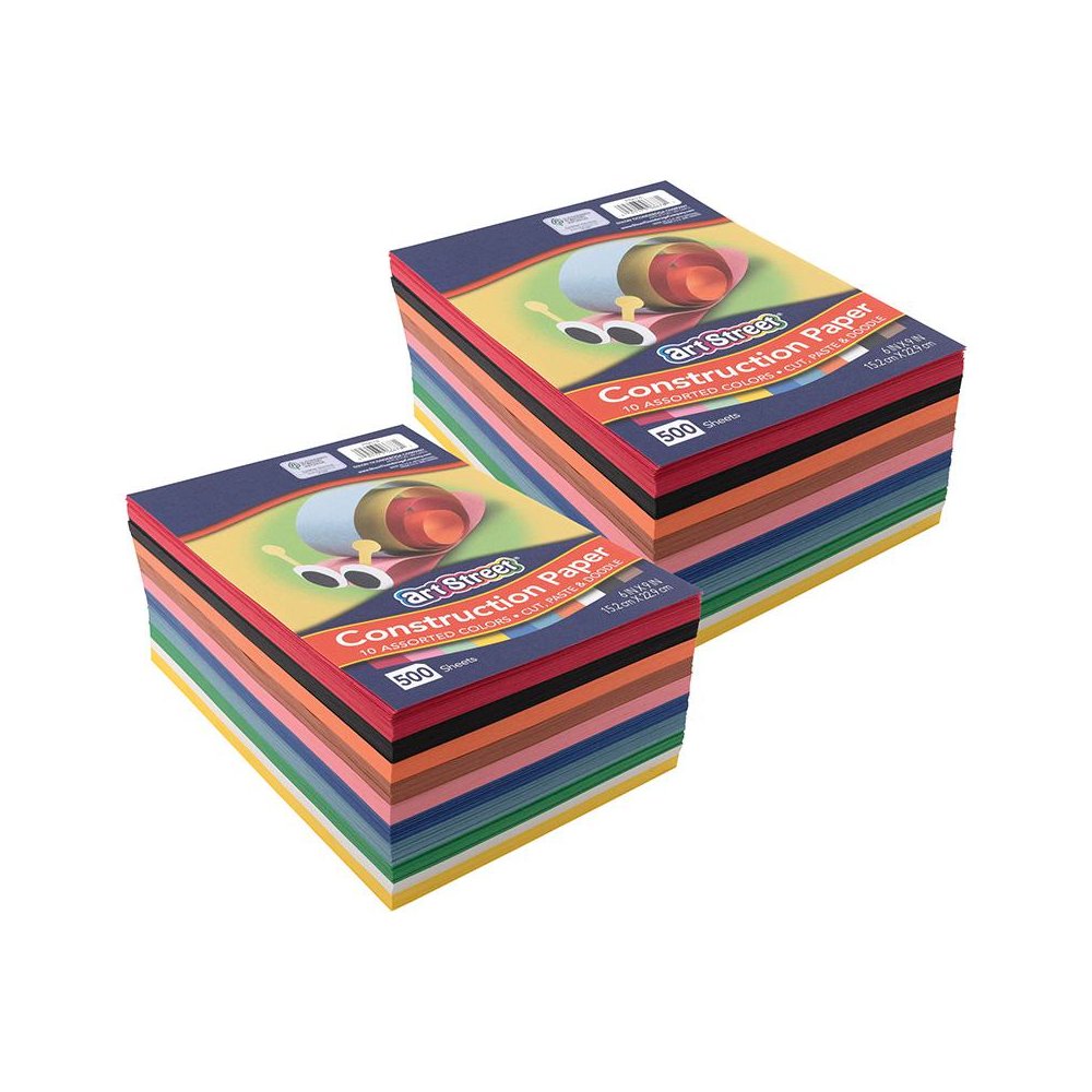 Lightweight Construction Paper, 10 6" x 9", 500 Sheets Per Pack, 2 Packs. Picture 2