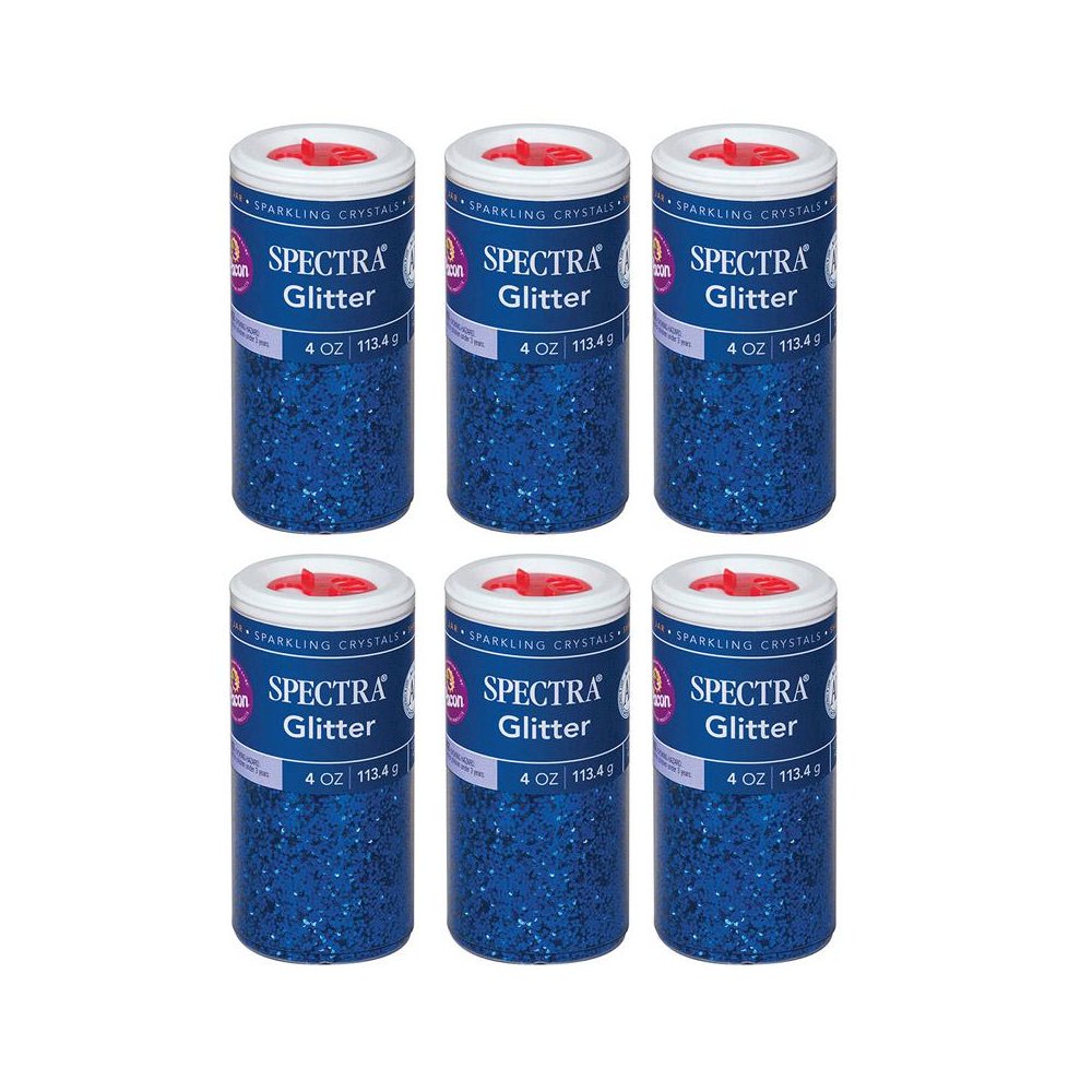 Glitter, Blue, 4 oz. Per Jar, 6 Jars. Picture 2