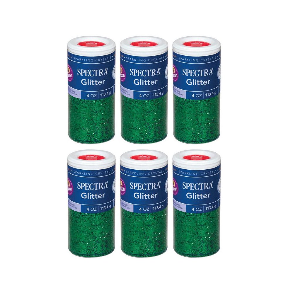 Glitter, Green, 4 oz. Per Jar, 6 Jars. Picture 2