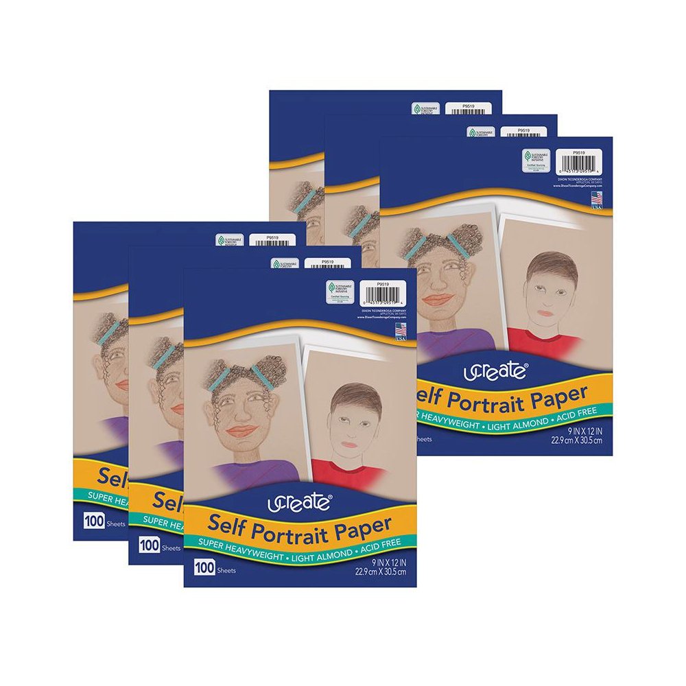 Self Portrait Paper, Light Almond, 9" x 12", 100 Sheets Per Pack, 6 Packs. Picture 2