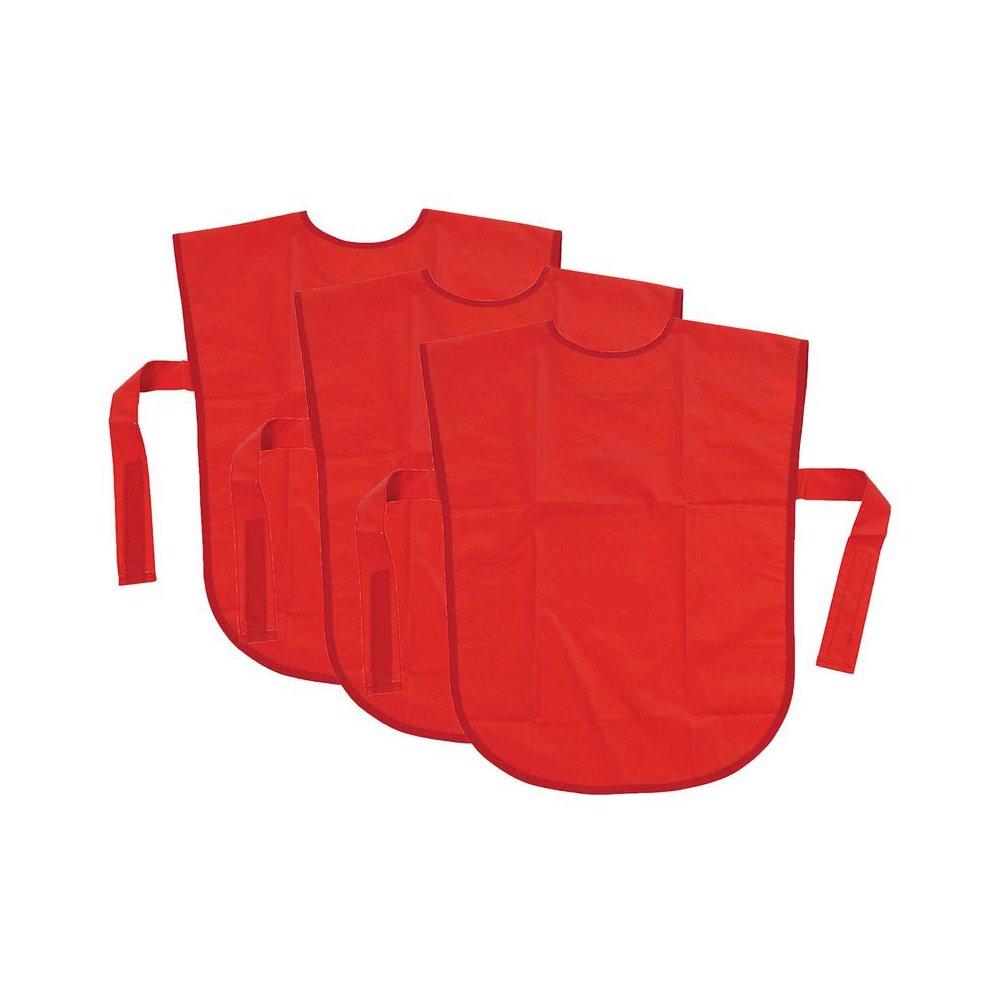 Vinyl Primary Art Smock, Ages 3+, Red, 22" x 16", Pack of 3. Picture 2