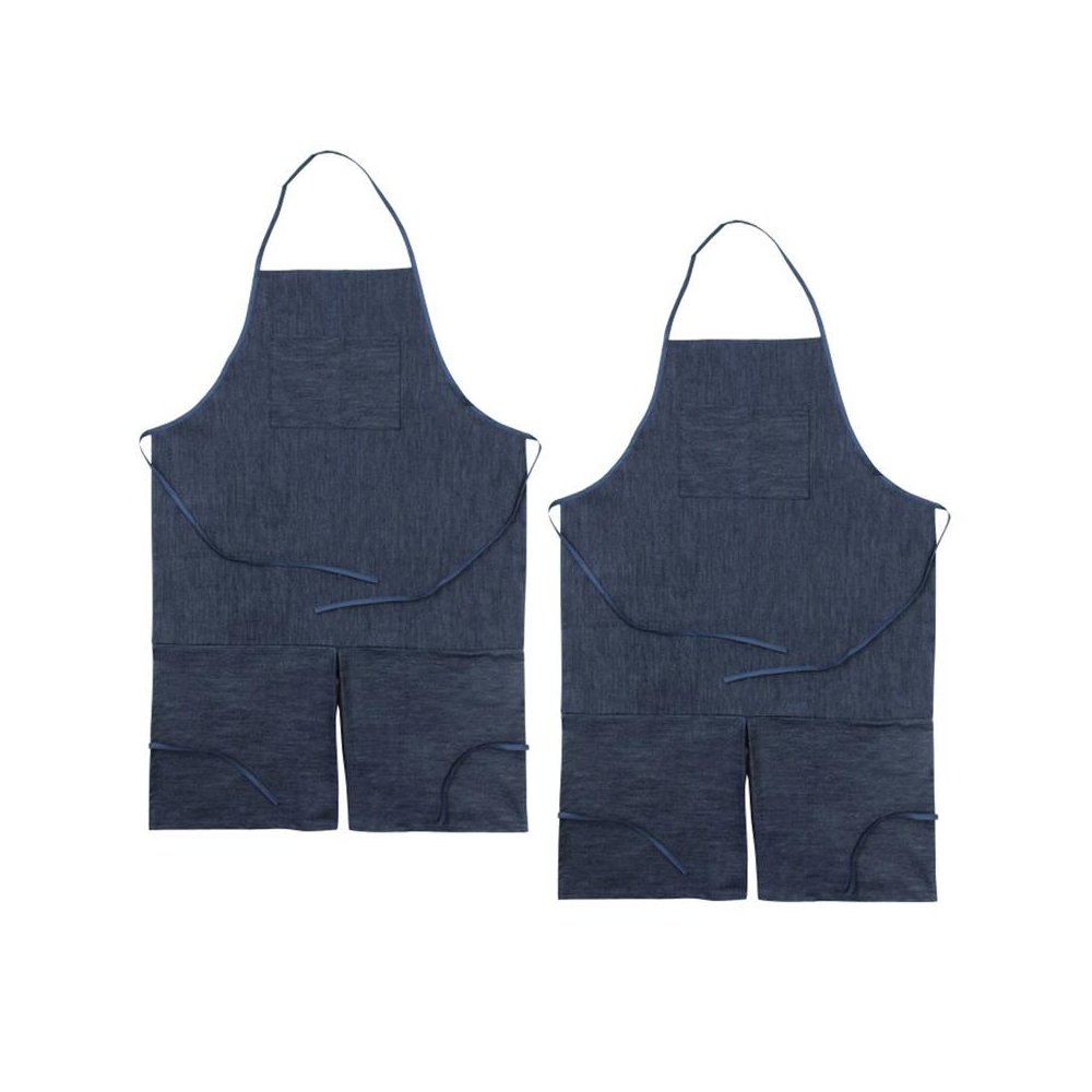 Adult Apron, Dark Blue Denim, 41" x 27-1/2", Pack of 2. Picture 2