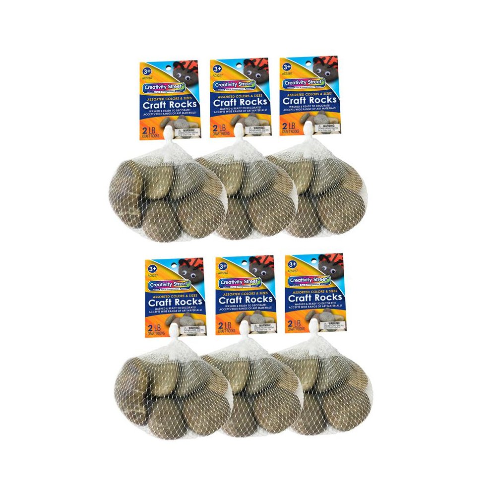 Craft Rocks, Assorted Natural Colors & Sizes, 2 lbs. Per Pack, 6 Packs. Picture 2