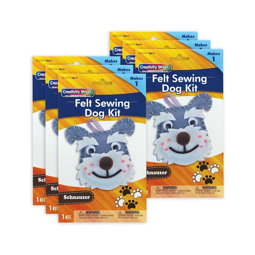 Felt Sewing Dog Kit, Schnauzer, 4.25" x 6.5" x 1", 6 Kits. Picture 2