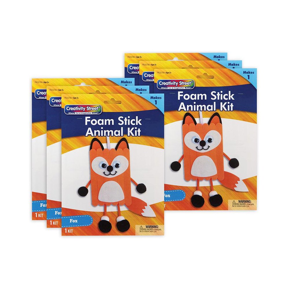 Foam Stick Animal Kit, Fox, 6.75" x 11" x 1", 6 Kits. Picture 2