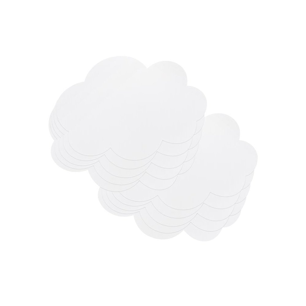 Self-Stick Dry Erase Clouds, White, 7" x 10", 10 Count. Picture 2