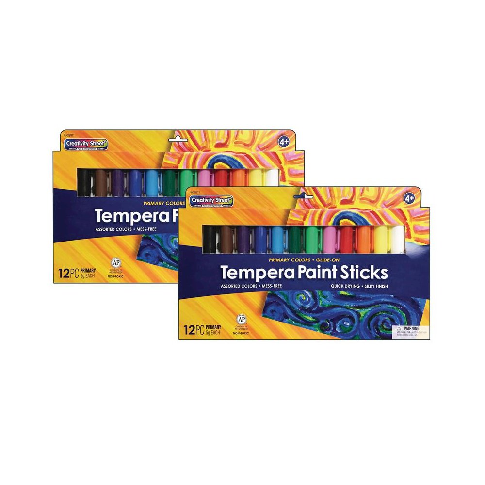 Glide-On Tempera Paint Sticks, 12 5 grams, 12 Per Pack, 2 Packs. Picture 2