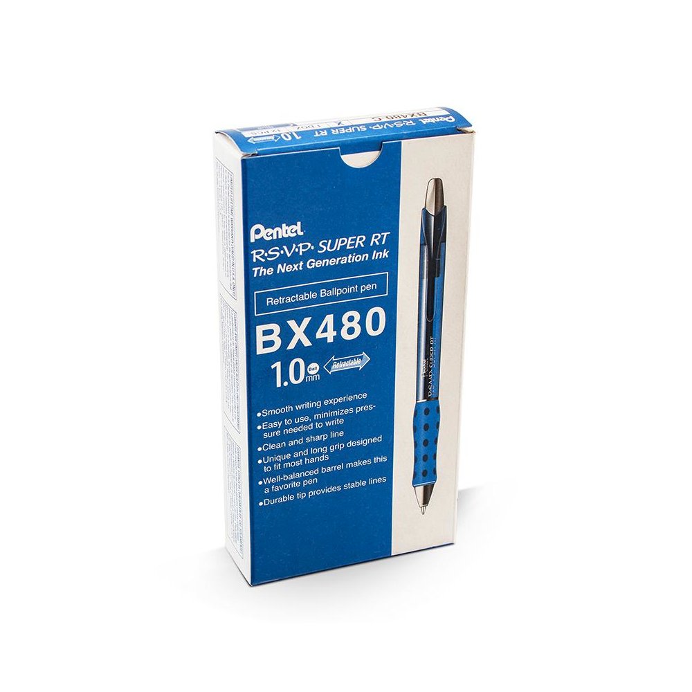 R.S.V.P. Super RT Retractable Ballpoint Pen, Blue, Pack of 12. Picture 2
