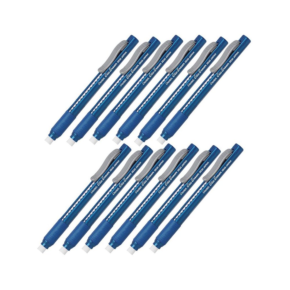 Clic Erasers Grip, Blue Barrel, Pack of 12. Picture 2