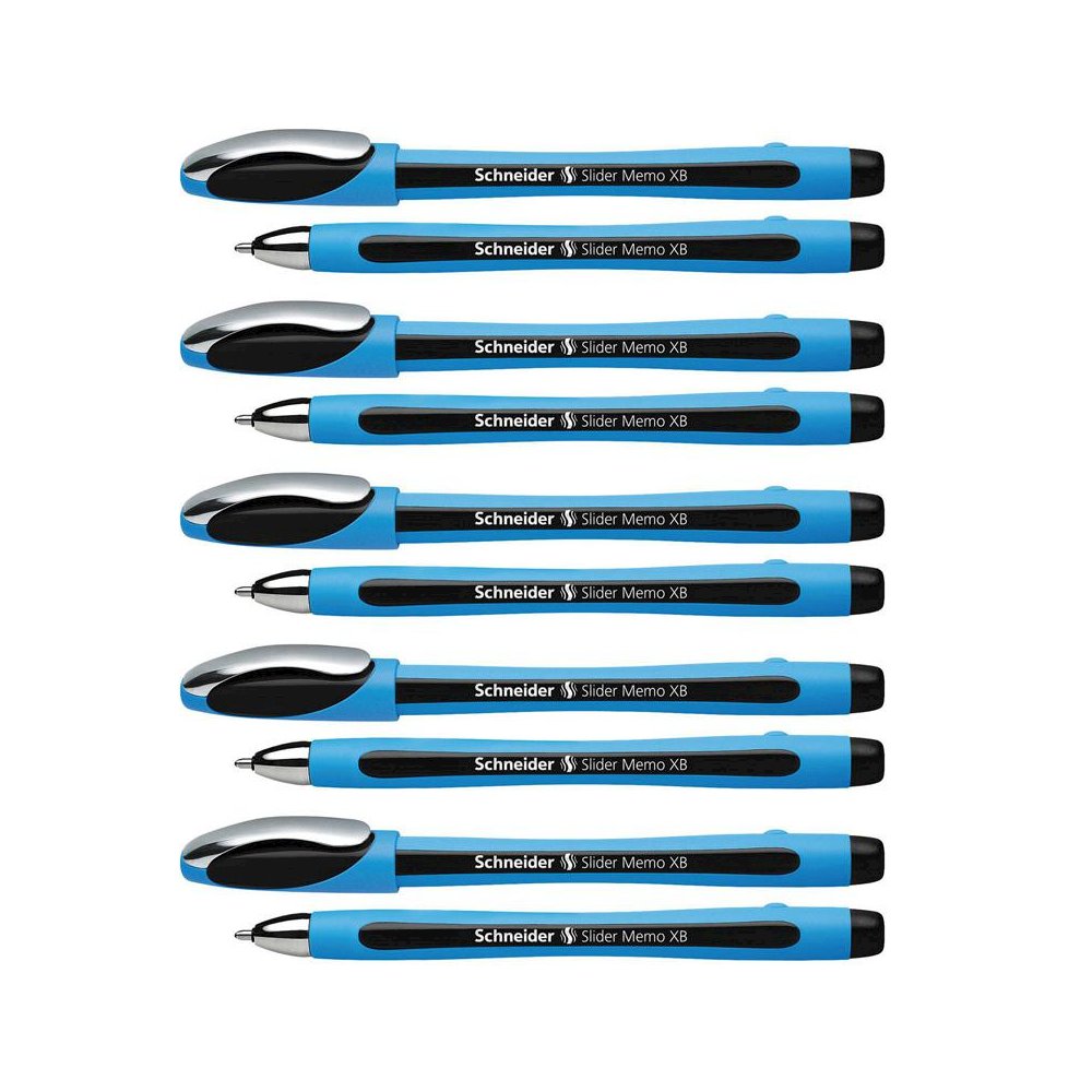Slider Memo Ballpoint Pen, Viscoglide Ink, 1.4 mm, Black, Pack of 10. Picture 2