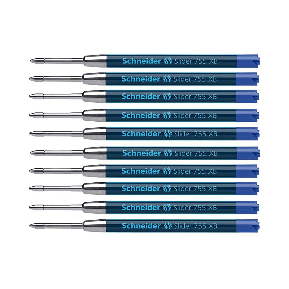 Slider 755 XB Ballpoint Pen Refill, Viscoglide Ink, Blue, Pack of 10. Picture 2