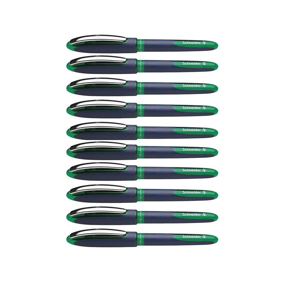 One Business Rollerball Pens, 0.6mm, Green, Pack of 10. Picture 2