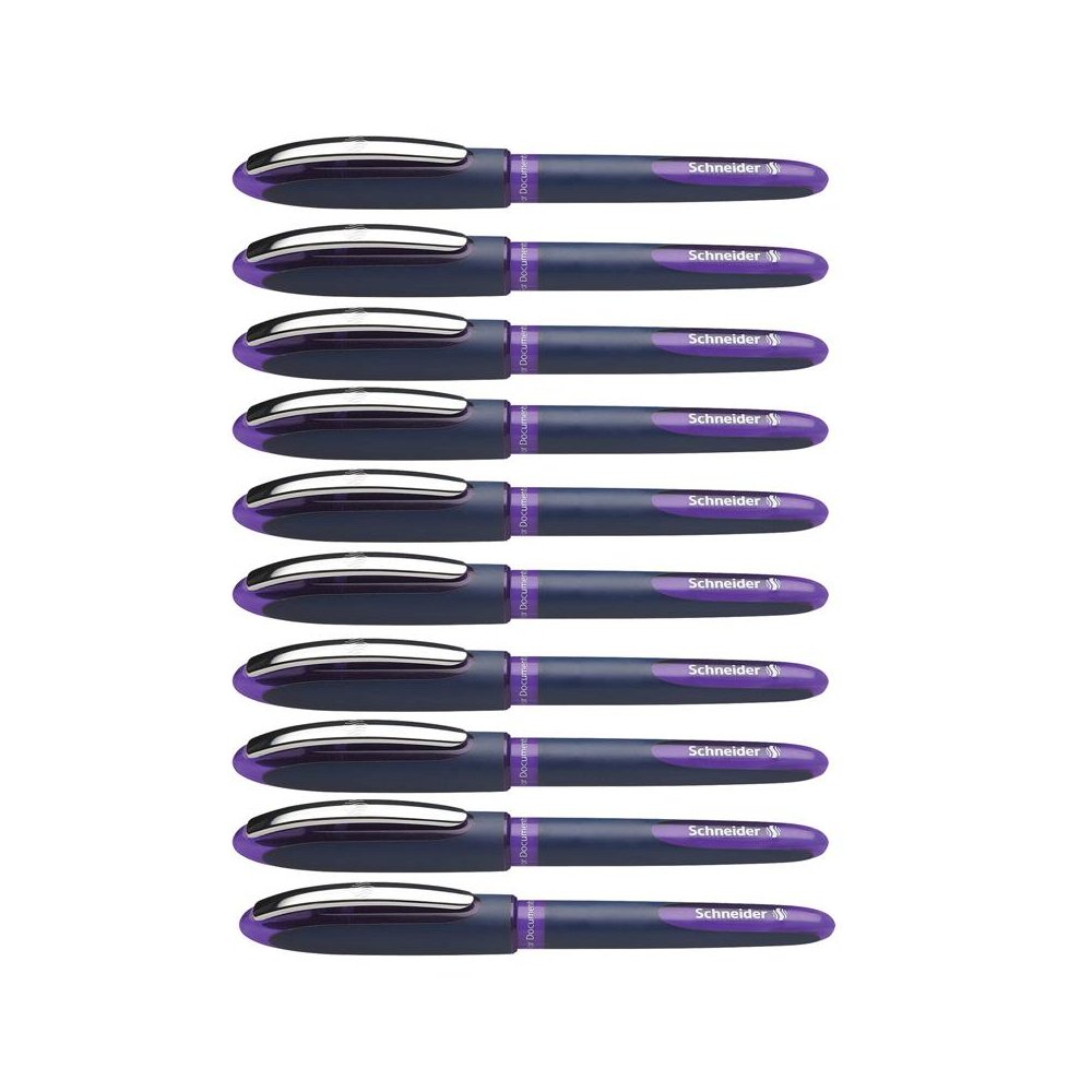 One Business Rollerball Pens, 0.6mm, Violet, Pack of 10. Picture 2
