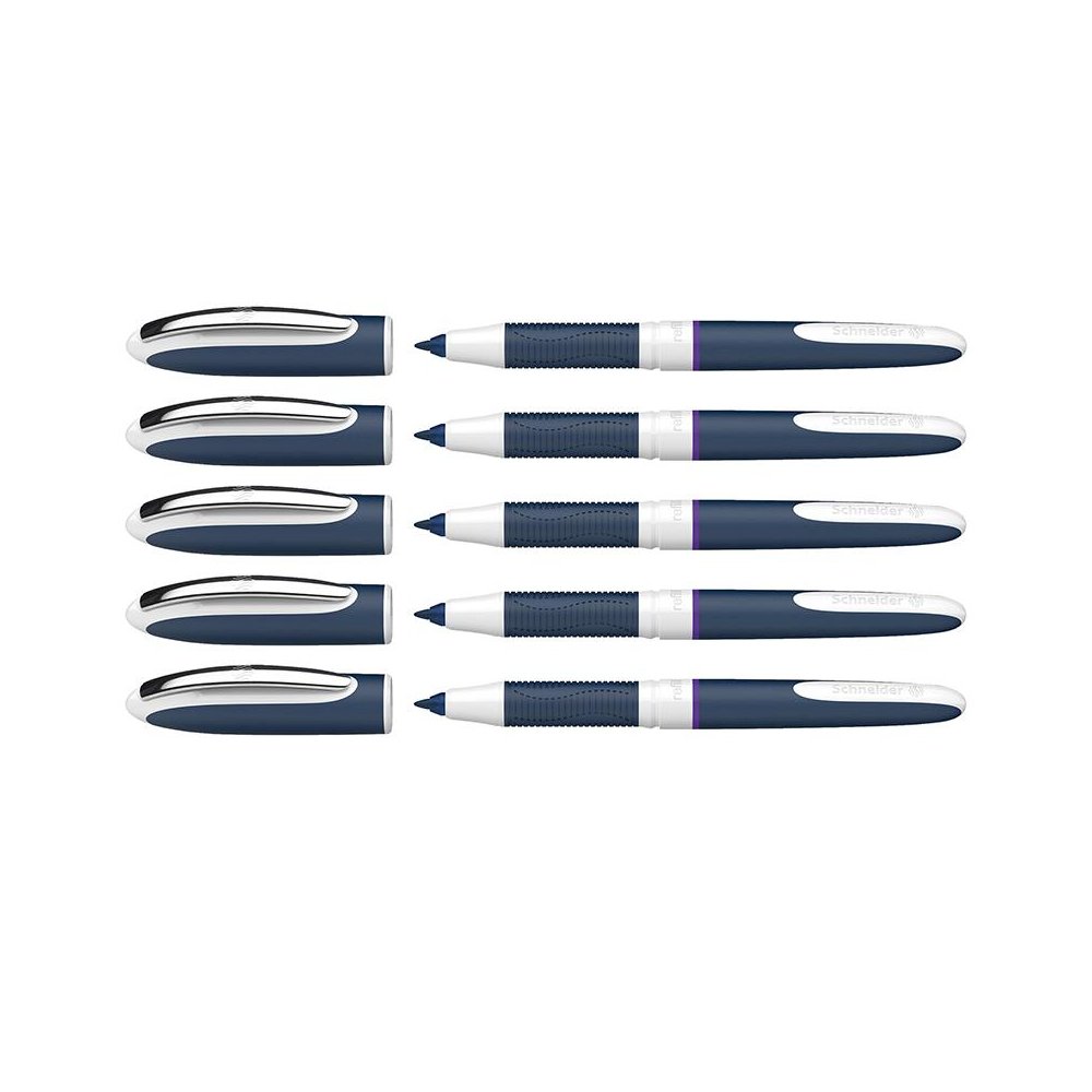One Change Refillable Rollerball Pens, 0.6 mm, Violet, Pack of 5. Picture 2