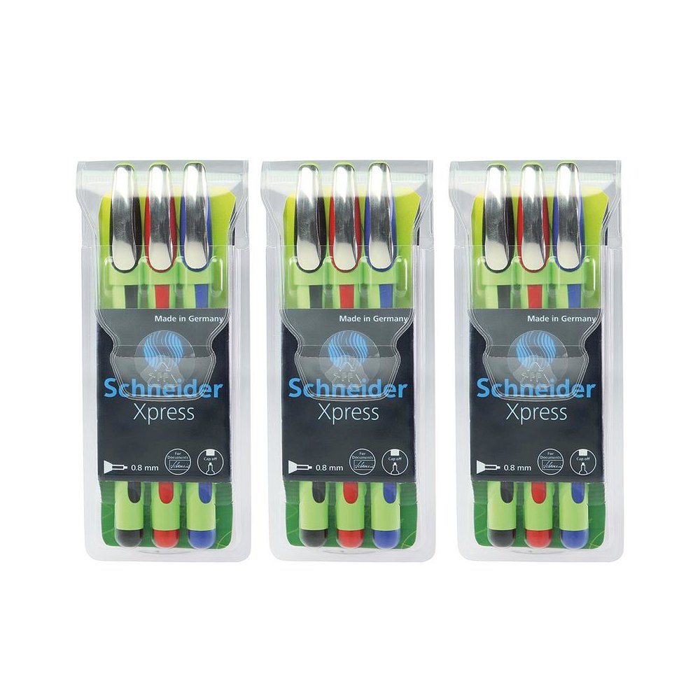 Xpress Fineliner Pen, Fiber Tip, 0.8 mm, 3 Colors Per Pack, 3 Packs. Picture 2