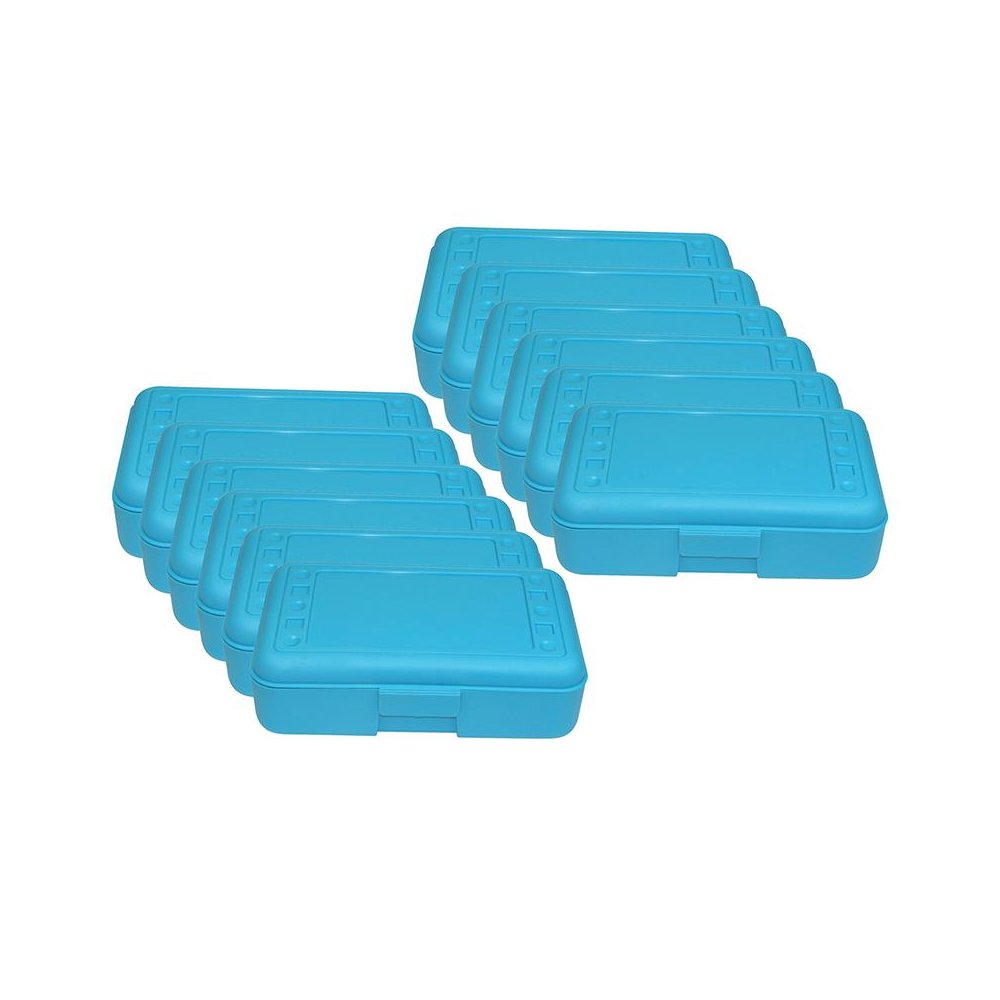 Pencil Box, Turquoise, Pack of 12. Picture 2