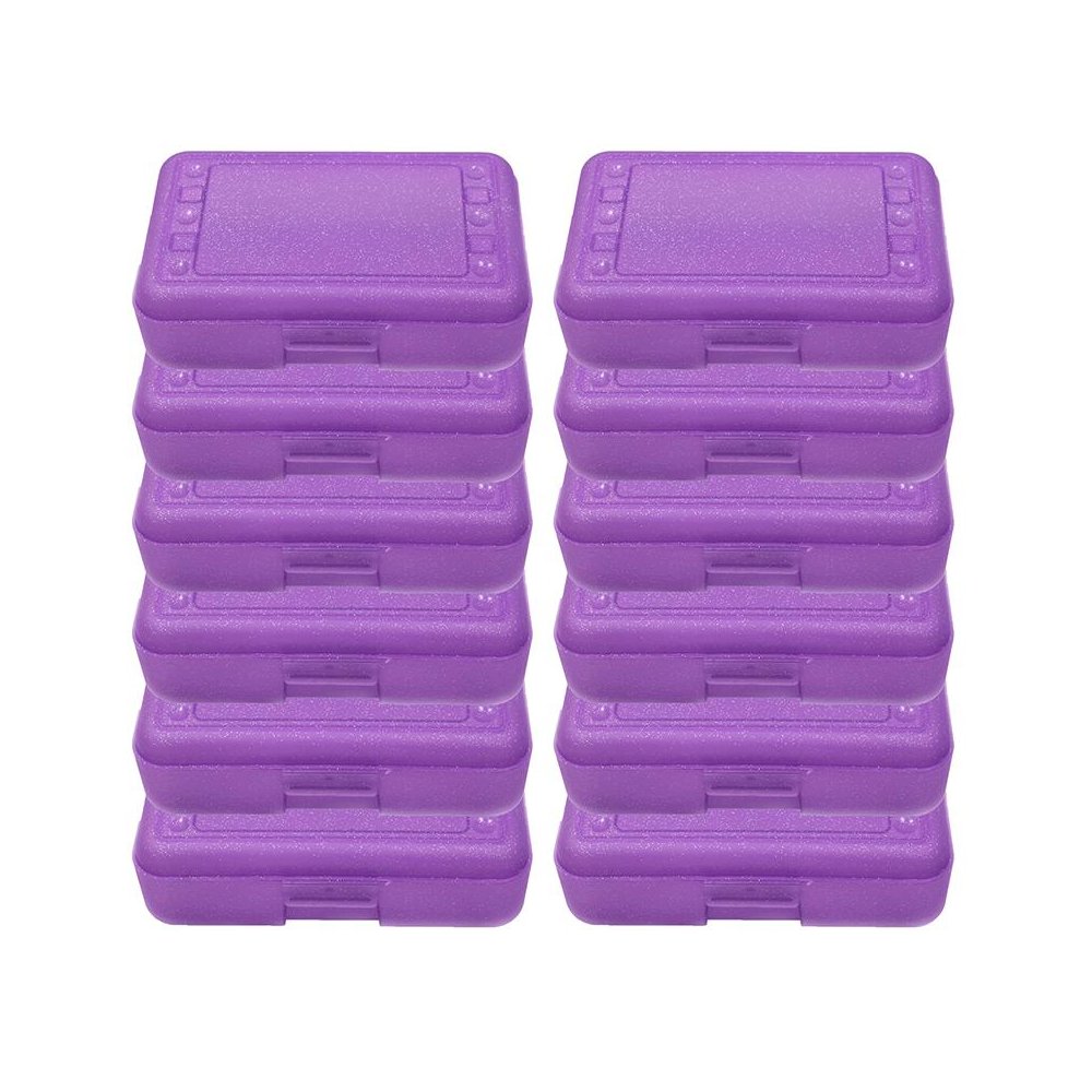Pencil Box, Purple Sparkle, Pack of 12. Picture 2