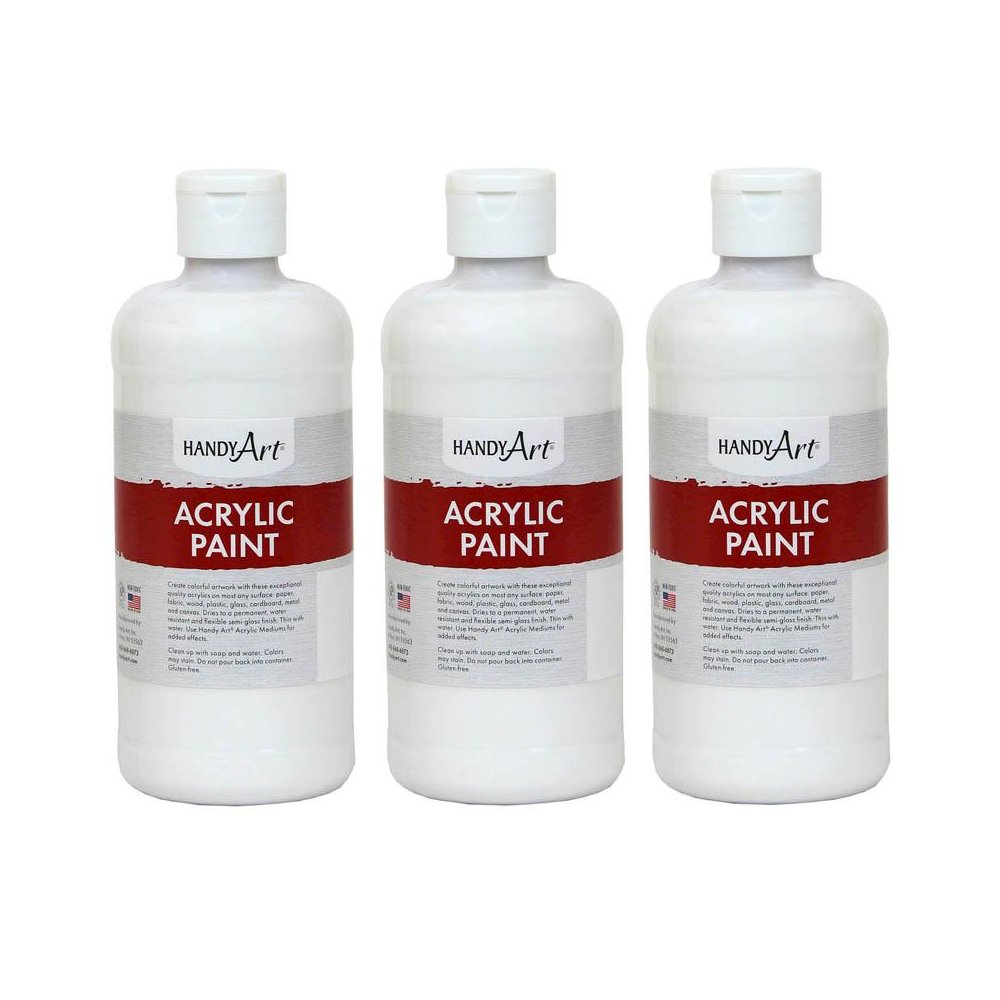 Acrylic Paint 16 oz, Titan White, Pack of 3. Picture 2