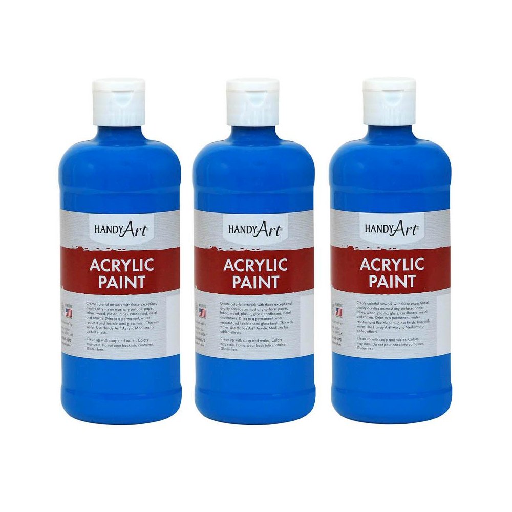 Acrylic Paint 16 oz, Cobalt Blue, Pack of 3. Picture 2