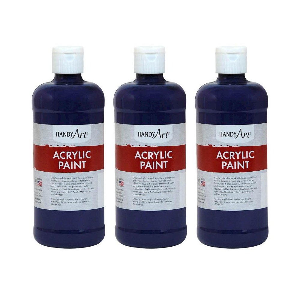 Acrylic Paint 16 oz, Violet, Pack of 3. Picture 2