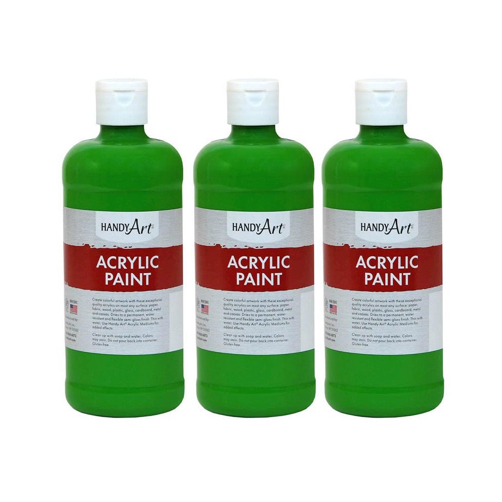 Acrylic Paint 16 oz, Light Green, Pack of 3. Picture 2