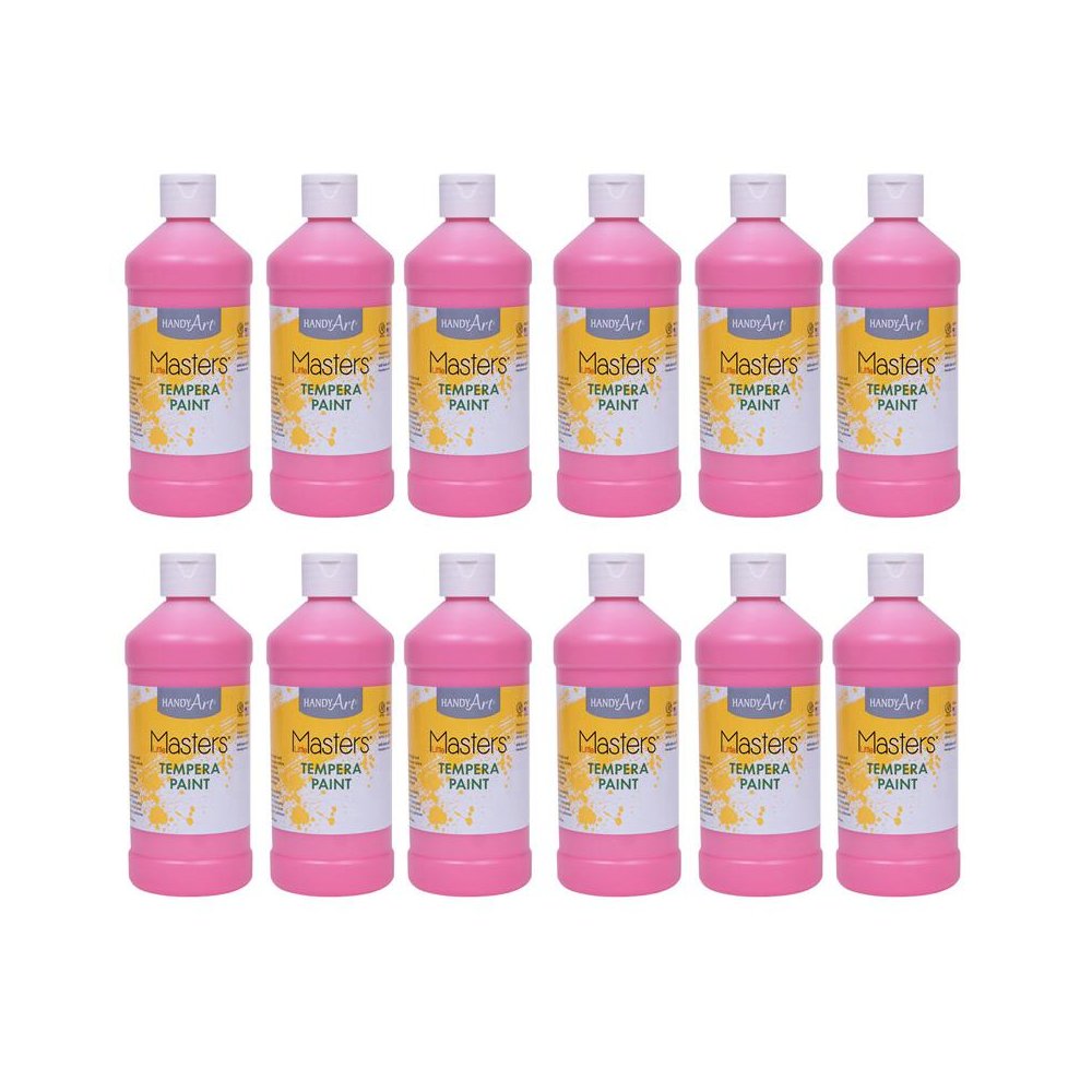 Little Masters Tempera Paint, Pink, 16 oz., Pack of 12. Picture 2