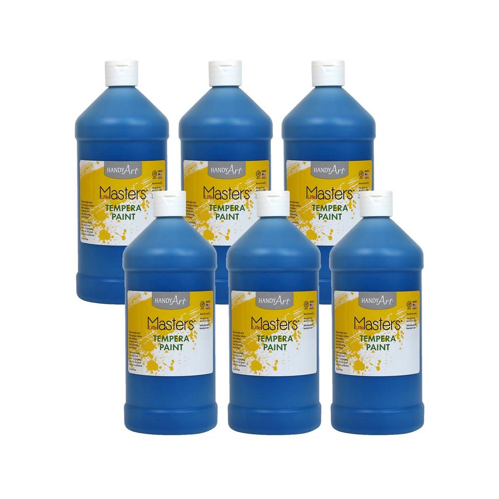 Little Masters Tempera Paint, Blue, 32 oz., Pack of 6. Picture 2